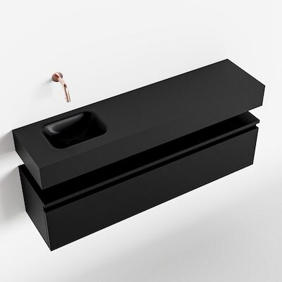 MONDIAZ ANDOR 120cm toiletmeubel urban. LEX 120cm wastafel urban links geen kraangat