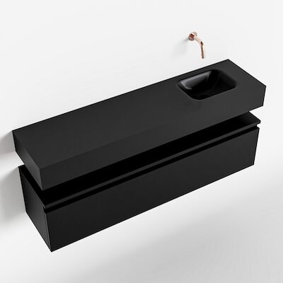 MONDIAZ ANDOR 120cm toiletmeubel urban. LEX 120cm wastafel urban rechts geen kraangat