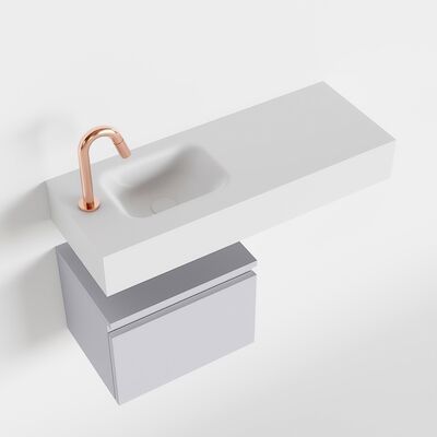 MONDIAZ ANDOR 40cm toiletmeubel cale. LEX 80cm wastafel talc links 1 kraangat