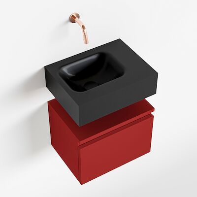 MONDIAZ ANDOR 40cm toiletmeubel fire. LEX 40cm wastafel urban links geen kraangat