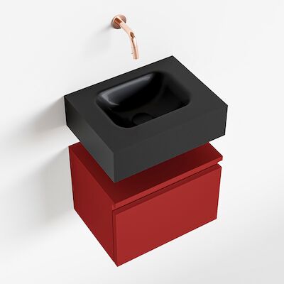 MONDIAZ ANDOR 40cm toiletmeubel fire. LEX 40cm wastafel urban midden geen kraangat