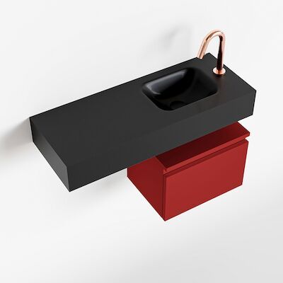 MONDIAZ ANDOR 40cm toiletmeubel fire. LEX 80cm wastafel urban rechts 1 kraangat