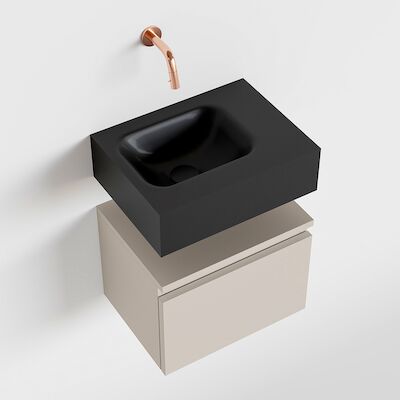 MONDIAZ ANDOR 40cm toiletmeubel linen. LEX 40cm wastafel urban links geen kraangat