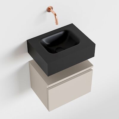MONDIAZ ANDOR 40cm toiletmeubel linen. LEX 40cm wastafel urban midden geen kraangat