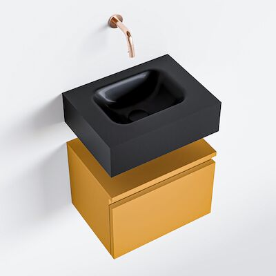 MONDIAZ ANDOR 40cm toiletmeubel ocher. LEX 40cm wastafel urban midden geen kraangat