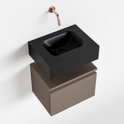 MONDIAZ ANDOR 40cm toiletmeubel smoke. LEX 40cm wastafel urban midden geen kraangat