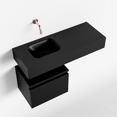 MONDIAZ ANDOR 40cm toiletmeubel urban. LEX 80cm wastafel urban links geen kraangat