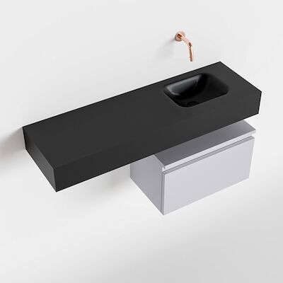 MONDIAZ ANDOR 50cm toiletmeubel cale. LEX 100cm wastafel urban rechts geen kraangat