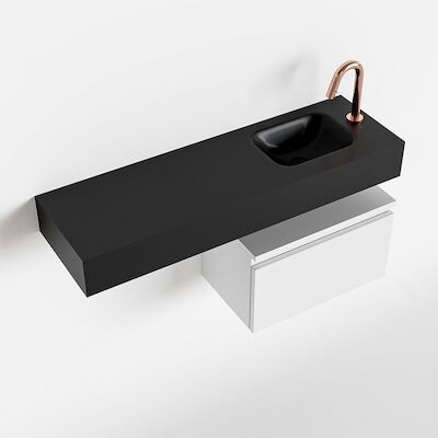 MONDIAZ ANDOR 50cm toiletmeubel talc. LEX 100cm wastafel urban rechts 1 kraangat