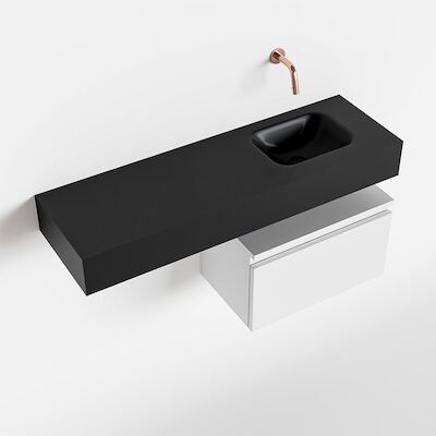 MONDIAZ ANDOR 50cm toiletmeubel talc. LEX 100cm wastafel urban rechts geen kraangat