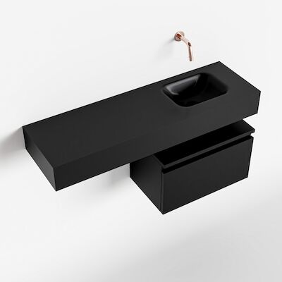 MONDIAZ ANDOR 50cm toiletmeubel urban. LEX 100cm wastafel urban rechts geen kraangat