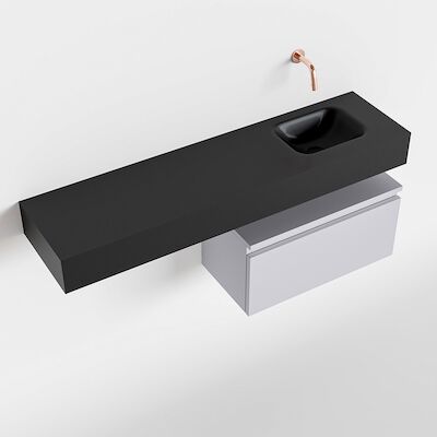 MONDIAZ ANDOR 60cm toiletmeubel cale. LEX 120cm wastafel urban rechts geen kraangat