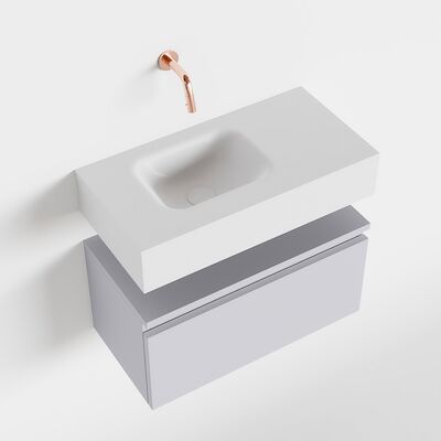 MONDIAZ ANDOR 60cm toiletmeubel cale. LEX 60cm wastafel talc links geen kraangat