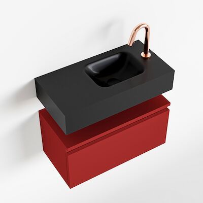 MONDIAZ ANDOR 60cm toiletmeubel fire. LEX 60cm wastafel urban rechts 1 kraangat