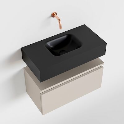 MONDIAZ ANDOR 60cm toiletmeubel linen. LEX 60cm wastafel urban midden geen kraangat