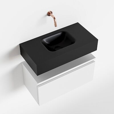 MONDIAZ ANDOR 60cm toiletmeubel talc. LEX 60cm wastafel urban midden geen kraangat