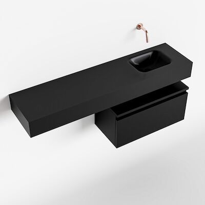 MONDIAZ ANDOR 60cm toiletmeubel urban. LEX 120cm wastafel urban rechts geen kraangat