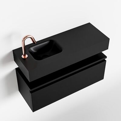 MONDIAZ ANDOR 80cm toiletmeubel urban. LEX 80cm wastafel urban links 1 kraangat