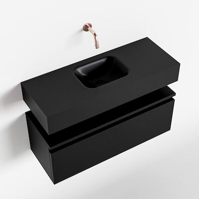MONDIAZ ANDOR 80cm toiletmeubel urban. LEX 80cm wastafel urban midden geen kraangat