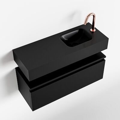 MONDIAZ ANDOR 80cm toiletmeubel urban. LEX 80cm wastafel urban rechts 1 kraangat