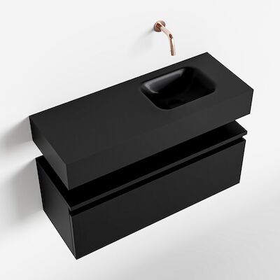 MONDIAZ ANDOR 80cm toiletmeubel urban. LEX 80cm wastafel urban rechts geen kraangat