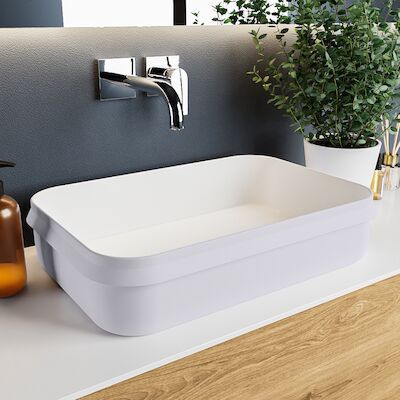 MONDIAZ ARVO Waskom solid surface 55cm kleur Cale / Talc
