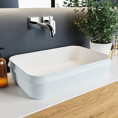 MONDIAZ ARVO Waskom solid surface 55cm kleur Clay / Talc