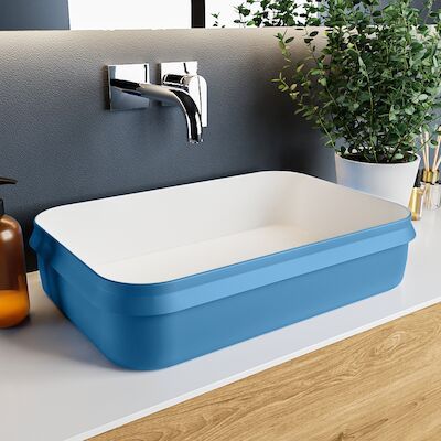 MONDIAZ ARVO Waskom solid surface 55cm kleur Jeans / Talc