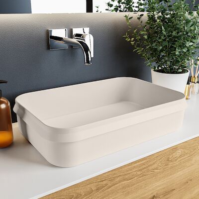 MONDIAZ ARVO Waskom solid surface 55cm kleur Linen / Linen