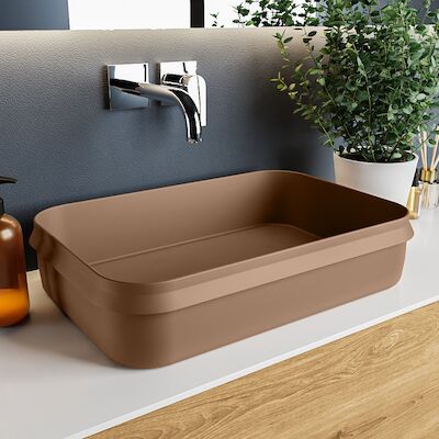 MONDIAZ ARVO Waskom solid surface 55cm kleur Rust / Rust
