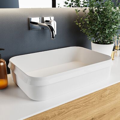 MONDIAZ ARVO Waskom solid surface 55cm kleur Talc / Talc