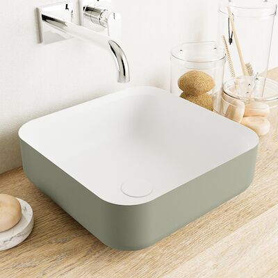 MONDIAZ BINX Waskom solid surface 36cm kleur Army / Talc