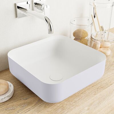 MONDIAZ BINX Waskom solid surface 36cm kleur Cale / Talc
