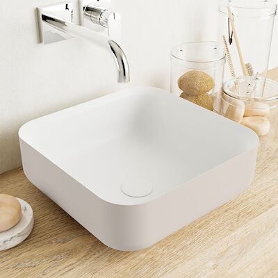 MONDIAZ BINX Waskom solid surface 36cm kleur Linen / Talc