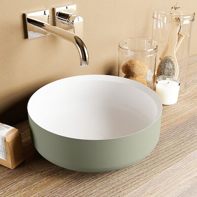 MONDIAZ COSS Waskom solid surface 36cm kleur Army / Talc