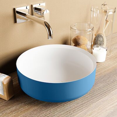 MONDIAZ COSS Waskom solid surface 36cm kleur Jeans / Talc