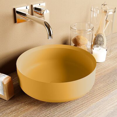 MONDIAZ COSS Waskom solid surface 36cm kleur Ocher / Ocher