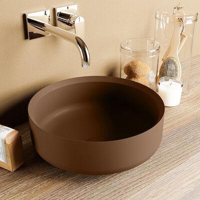 MONDIAZ COSS Waskom solid surface 36cm kleur Rust / Rust