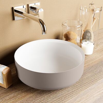 MONDIAZ COSS Waskom solid surface 36cm kleur Smoke / Talc