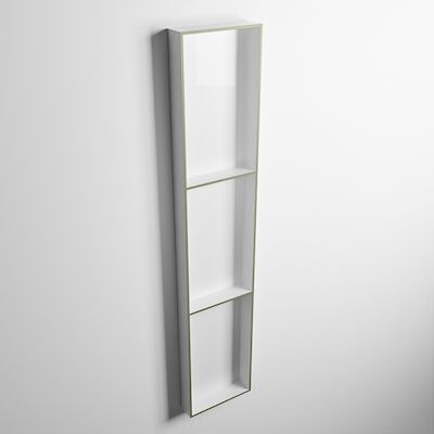 MONDIAZ EASY Nis 149,5×29,5cm in solid surface kleur Army | Talc. 3 vakken geschikt voor in- of opbouw