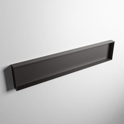 MONDIAZ EASY Nis 149,5×29,5cm in solid surface kleur DarkGrey | DarkGrey. 1 vak geschikt voor in- of opbouw
