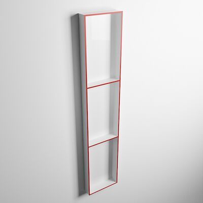 MONDIAZ EASY Nis 149,5×29,5cm in solid surface kleur Fire | Talc. 3 vakken geschikt voor in- of opbouw