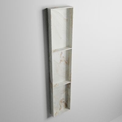 MONDIAZ EASY Nis 149,5×29,5cm in solid surface kleur Frappe. 3 vakken geschikt voor in- of opbouw