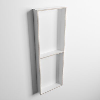 MONDIAZ EASY Nis 149,5×29,5cm in solid surface kleur Linen | Talc. 2 vakken geschikt voor in- of opbouw