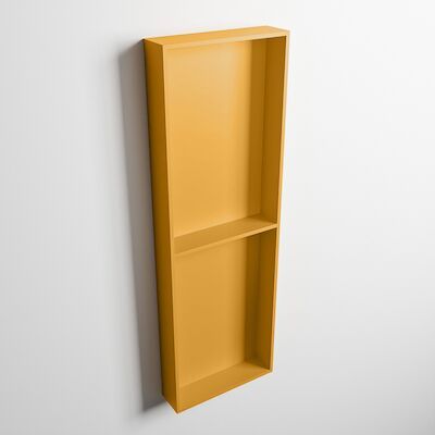MONDIAZ EASY Nis 149,5×29,5cm in solid surface kleur Ocher | Ocher. 2 vakken geschikt voor in- of opbouw
