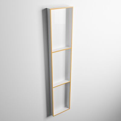 MONDIAZ EASY Nis 149,5×29,5cm in solid surface kleur Ocher | Talc. 3 vakken geschikt voor in- of opbouw