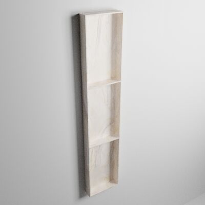 MONDIAZ EASY Nis 149,5×29,5cm in solid surface kleur Ostra. 3 vakken geschikt voor in- of opbouw