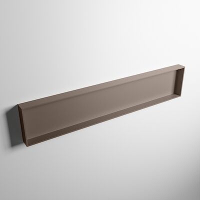 MONDIAZ EASY Nis 149,5×29,5cm in solid surface kleur Smoke | Smoke. 1 vak geschikt voor in- of opbouw