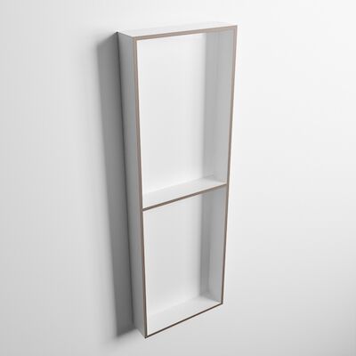 MONDIAZ EASY Nis 149,5×29,5cm in solid surface kleur Smoke | Talc. 2 vakken geschikt voor in- of opbouw