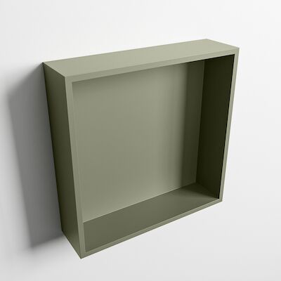 MONDIAZ EASY Nis 29,5×29,5cm in solid surface kleur Army | Army. 1 vak geschikt voor in- of opbouw